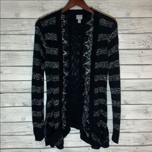 Black and Silver Thin Cardigan